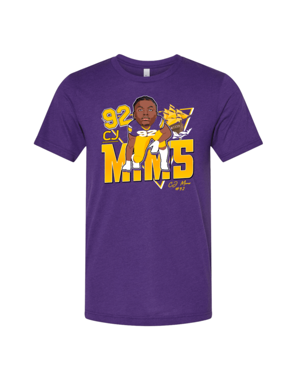 A purple t-shirt with a picture of kobe bryant.