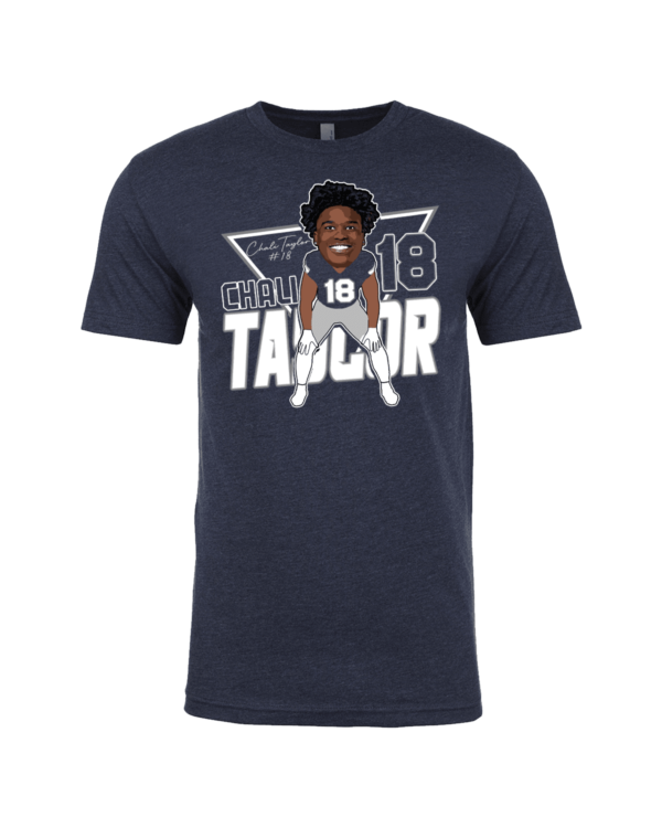 A t-shirt with a picture of a person holding something.