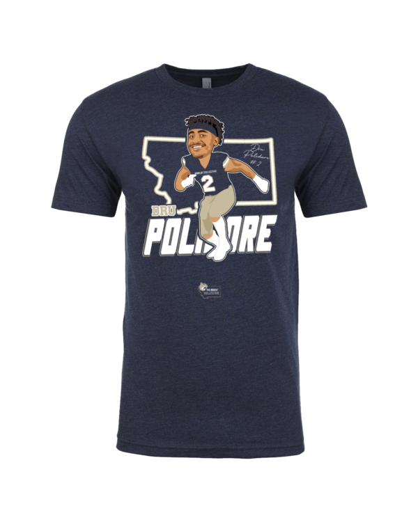 A t-shirt with a picture of a baseball player.
