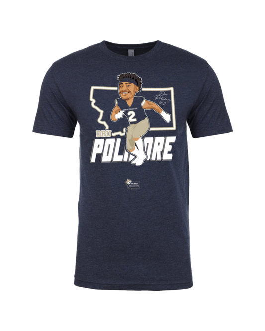 A t-shirt with a picture of a baseball player.