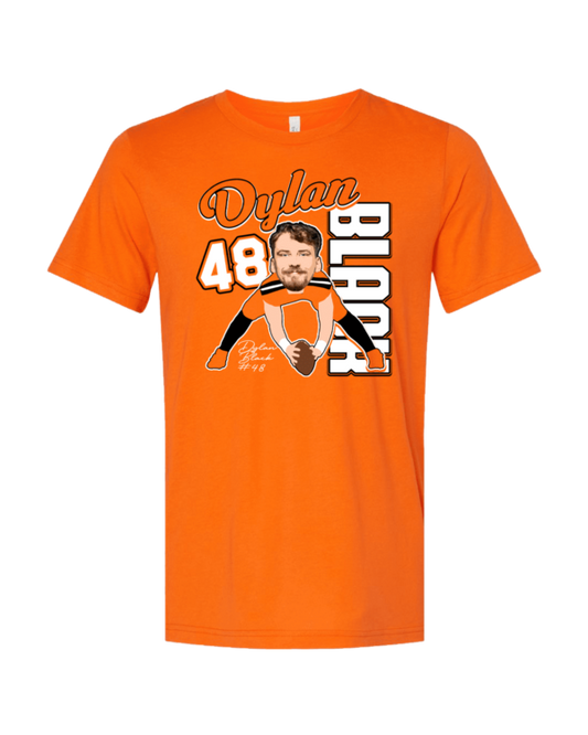 A t-shirt with an image of dylan black.