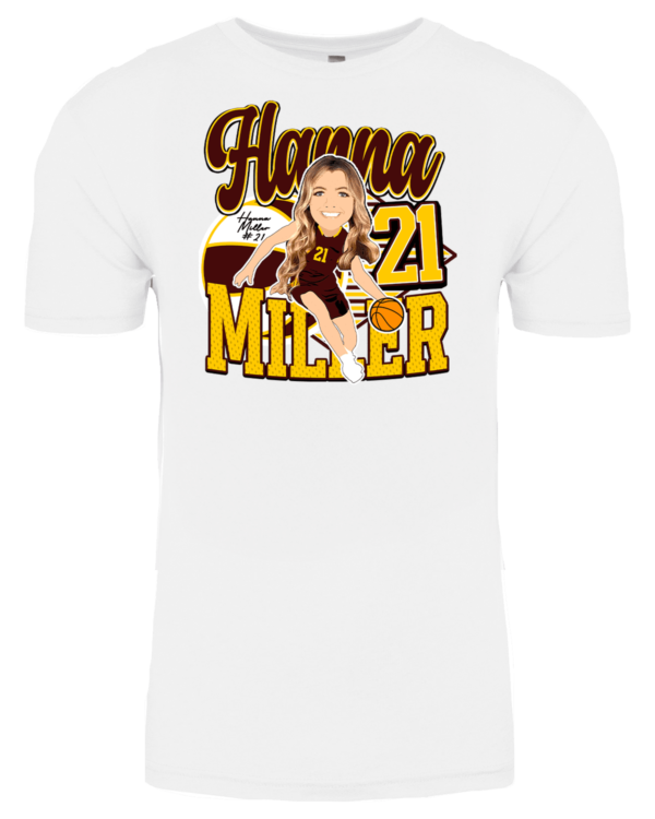 A white t-shirt with a picture of hanna from the show