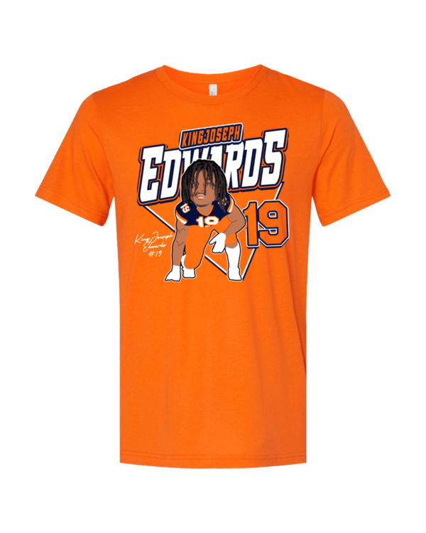 A t-shirt with an image of a football player.