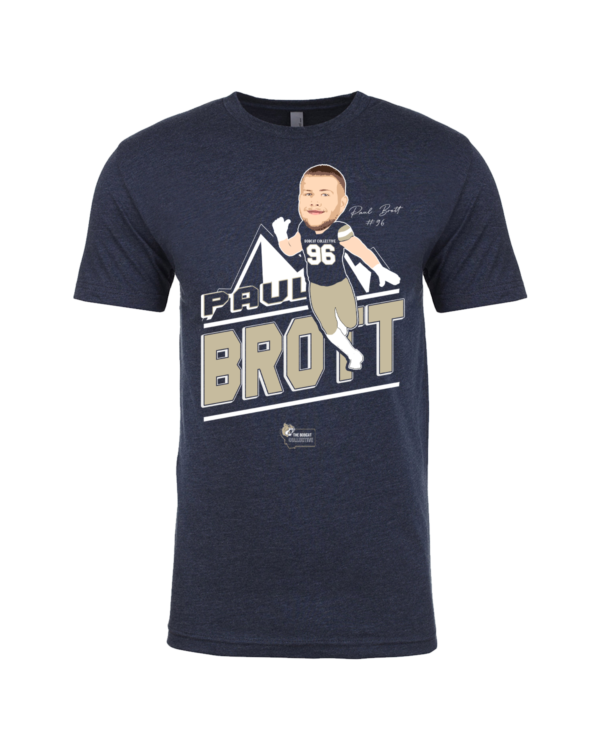 A t-shirt with a picture of a football player.