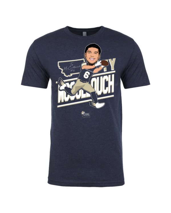 A t-shirt with an image of a man in the middle.
