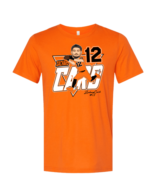 A t-shirt with an image of a baseball player.
