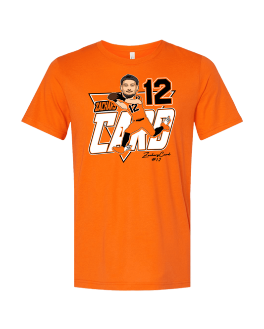 A t-shirt with an image of a baseball player.