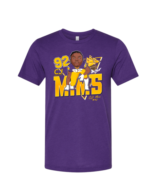 A purple t-shirt with a picture of kobe bryant.