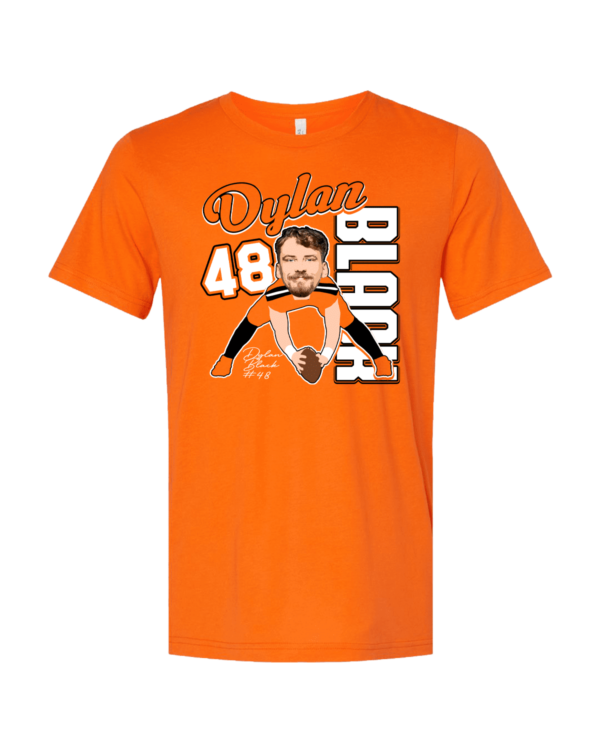 A t-shirt with an image of dylan black.