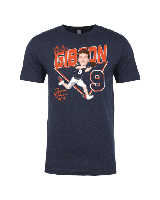 A t-shirt with a picture of a baseball player.