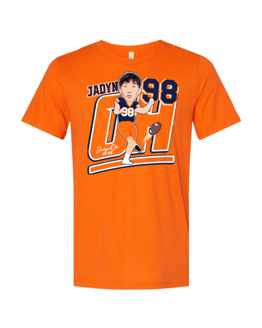 A t-shirt with an image of a baseball player.