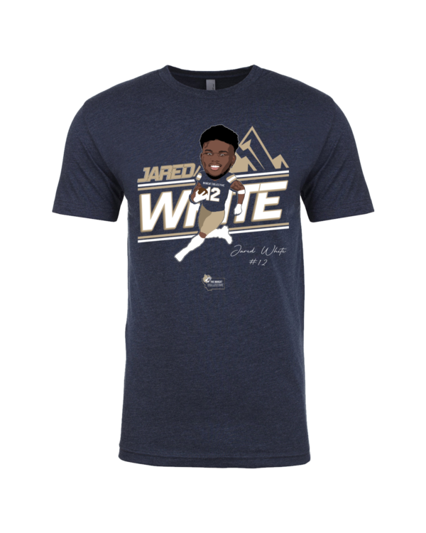 A t-shirt with a picture of a baseball player.