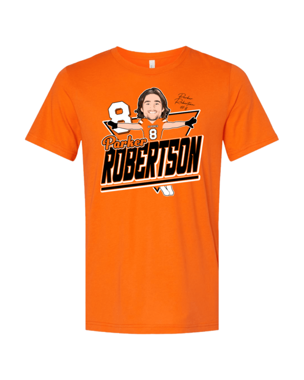 A t-shirt with an image of a person and the name of the person.
