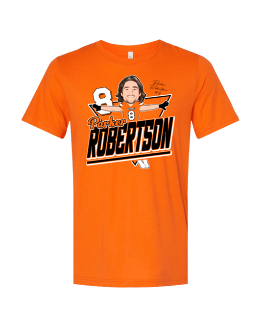 A t-shirt with an image of a person and the name of the person.