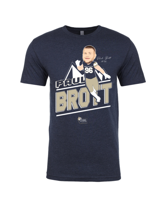 A t-shirt with a picture of a football player.