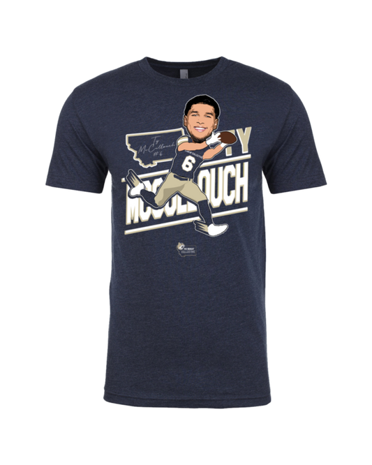 A t-shirt with an image of a man in the middle.