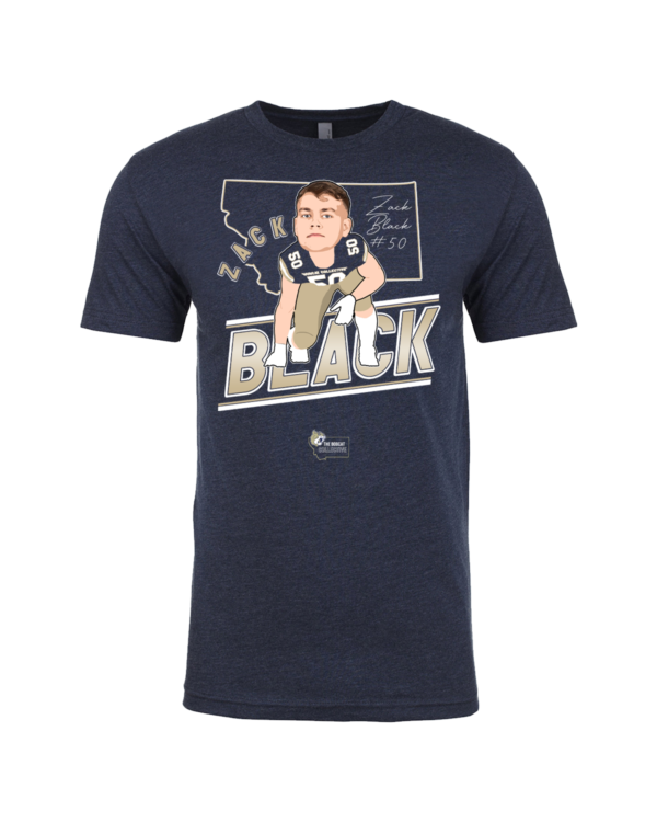 A t-shirt with a picture of a person holding something.